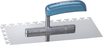 Papillon smoothing trowel, serrated on 2 sides