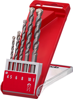 Masonry drill sets, 5 and 8 pcs.