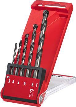 Concrete Drill Bit Set, 5 Piece, Ø 3-8 mm