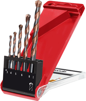 Multicut All-Purpose Drill Bit Set, 5 Piece, Ø 3-8 mm