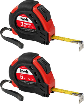 PRECISA steel tape measure, 3 + 5 m