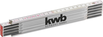 2 m folding ruler white, wood