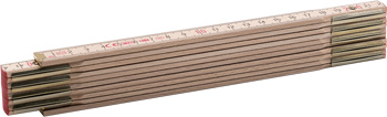 Wooden folding ruler natural, 2 m