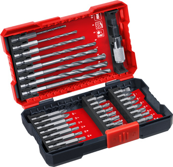 Bit and Masonry Drill Bit Set, L-Box, 33 Piece