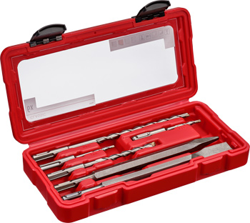 SDS Plus Hammer Drill Bit and Chisel Set, Promobox, 6 Piece