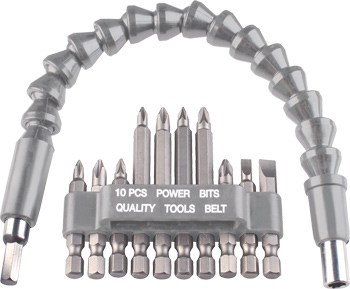 Bit-set with flexible shaft, 11 pcs.