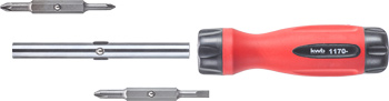 4-in-1 Screwdriver with Two Double Bits, PZ1 / PZ2 / PH2 / SL5