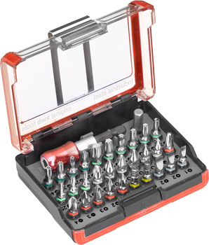 Bit-Set mit Gürtelclip und Farbkodierung, S2-Stahl, 32-tlg.