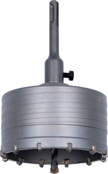TCT Core Drill Bit with SDS Plus Shank and Pilot Drill Bit, Ø 105 mm