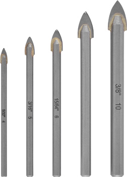 Hartmetall-Glasbohrer-Set, 5-tlg.