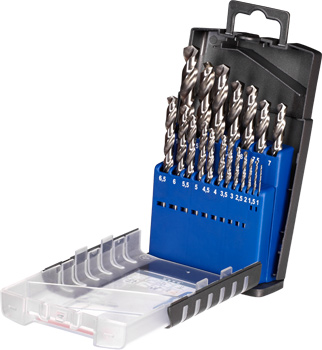 HSS-G Metal Drill Bit Set, Ground, 19 Piece, Ø 1–10 mm