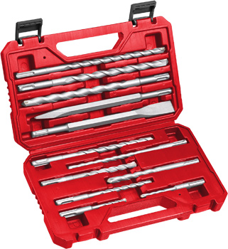 SDS Plus Drill and Chisel Set, 12 Piece