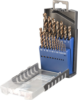 COBALT HSS CO Twist Drill Set, 19 pcs.