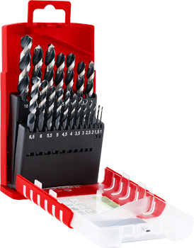 HSS-M2 Inox Metal Drill Bit Set, 19 Piece, Ø 1-10 mm