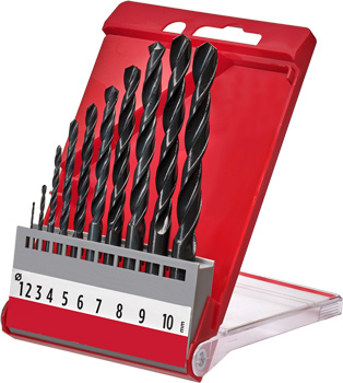 HSS twist drill set, 10 pcs.