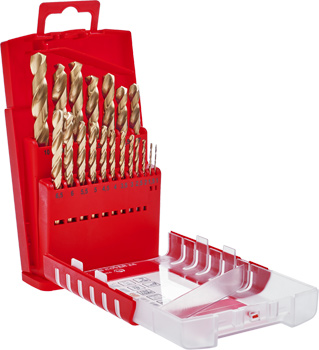 HSS-G Titanium Metal Drill Bit Set, 19 Piece, Ø 1–10 mm