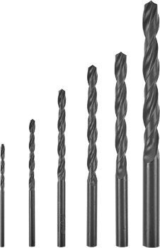 HSS-R-Metallbohrer-Set, schwarz brüniert, 6-tlg., 2-8 mm