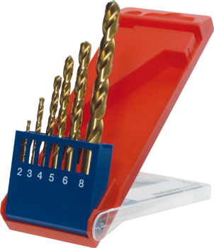 HSS-G Titanium Metal Drill Bit Set, 6 Piece, Ø 2–8 mm