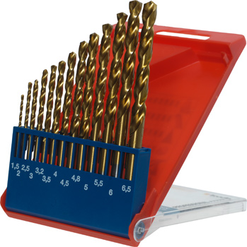 TITANIUM HSS twist drill sets, 6- and 13-pieces