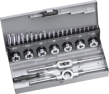 Thread cutting tool set, 31 pcs.