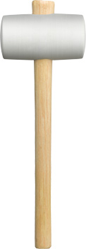 Rubber mallet, wooden shaft