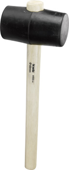 Rubber Hammer with Wooden Handle, 65 mm