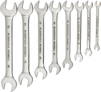 Open end spanner set, 8pc.