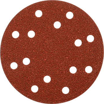 Quick-Stick Aluminium Oxide Sanding Discs for Wood and Metal, Perforated, 5 Piece, Ø 150 mm