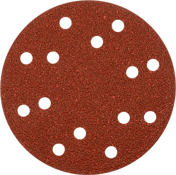 Quick-Stick Premium Corundum Sanding Discs for Wood and Metal, Perforated, 5 Piece, Ø 150 mm, G40