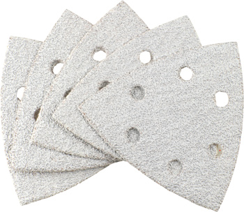 Quick-Stick Aluminium Oxide Sanding Triangles for Wood and Paint, Perforated, Silver Cut, 5-Piece, 93 mm, G240