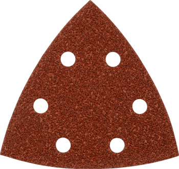Quick-Stick Premium Corundum Sanding Triangles for Wood and Metal, Perforated, 5 Piece, 93 mm, G80