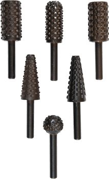 6-piece rotary rasp set made of tool steel