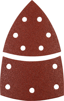 Quick-Stick Aluminium Oxide Sanding Triangles for Wood and Metal, Perforated, 5 Piece, 93 mm / 100 x 62 mm