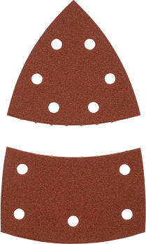Quick-Stick Premium Corundum Sanding Triangles for Wood and Metal, Perforated, 5 Piece, 93 / 100 x 62 mm, G180