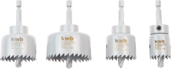 Hole Saw Set with 1/4" E 6.3 Shank, 4 Piece