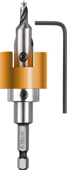 HSS Hardwood Drill Bit with Depth Stop and Countersink, Ø 6 mm