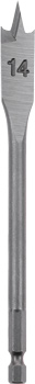 Flat Wood Drill Bit with 1/4" E 6.3 Shank, 150 mm, Ø 14 mm
