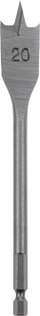 Flat Wood Drill Bit with 1/4" E 6.3 Shank, 150 mm, Ø 20 mm