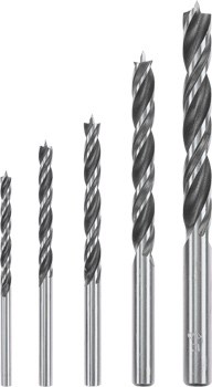 Wood drill bit sets, CrV steel, 2-phase flutes, 5, 7 and 8 pcs.