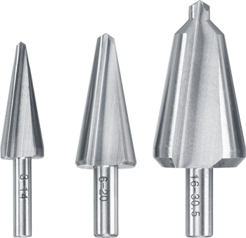 HSS Sheet Metal Step Drill Set, 3 Piece