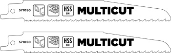 Multicut BiM Reciprocating Saw Blades for Universal Use, Coarse to Fine, 2 Piece, 151 mm
