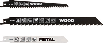 Säbelsägeblätter für Holz und Metall, 3-tlg., 152 / 152 / 229 mm