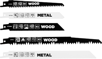 Säbelsägeblätter für Holz und Metall, 5-tlg. 152 - 240 mm