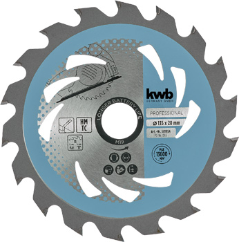 Thin-Cut Circular Saw Blade, TCT, T 18, Ø 135 x 20 mm