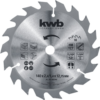 Chipboard Saw Blade for Hand Saw, T 18, Ø 140 x 12.75 mm