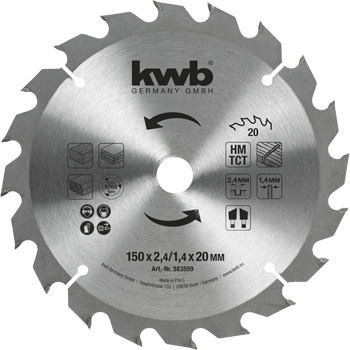 Chipboard Saw Blade for Hand Saw, T 20, Ø 150 x 20 mm