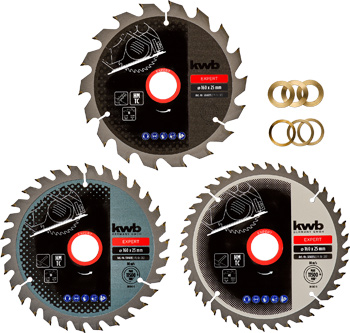 TCT Circular Saw Blade Set for Wood, Coarse-Fine, in Plastic Tray, 3 Piece