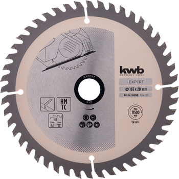 Precision Circular Saw Blade for Hand-Held Circular Saws, Ø 165 x 20 mm