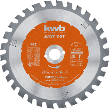 TCT Circular Saw Blade Multicut, T30, Ø 190 x 20 mm