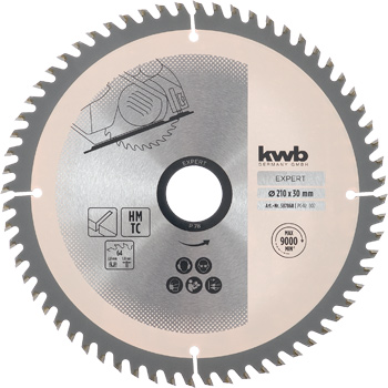 Precision Circular Saw Blade for Hand Saws, T64, Ø 210 x 30 mm